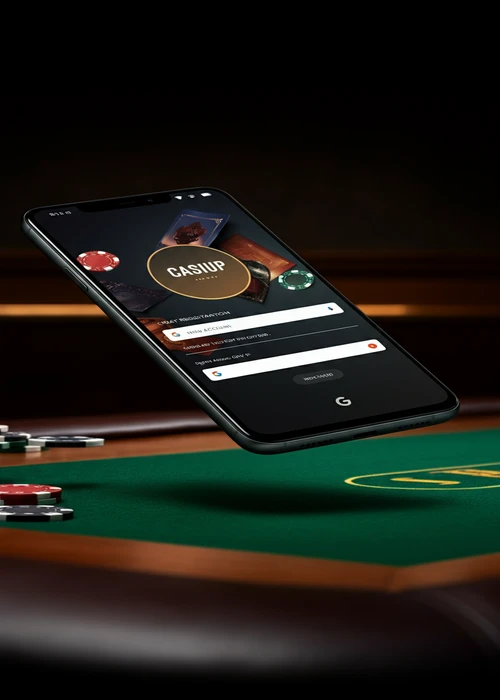 User interface of Lucky Green Casino's registration page showing input fields and sign-up button on a desktop computer.